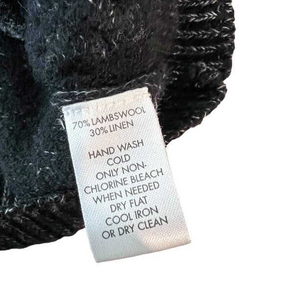 Calvin Klein Cardigan XL Womens Grey Lambs Wool Linen Blend Full Zip Sweater - Picture 10 of 11